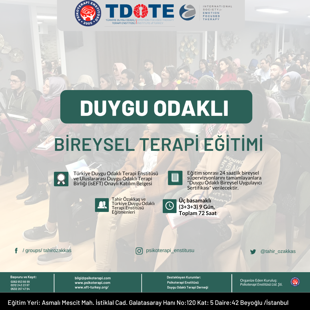 Darıca 9. Duygu Odaklı Bireysel Terapi Eğitimi
