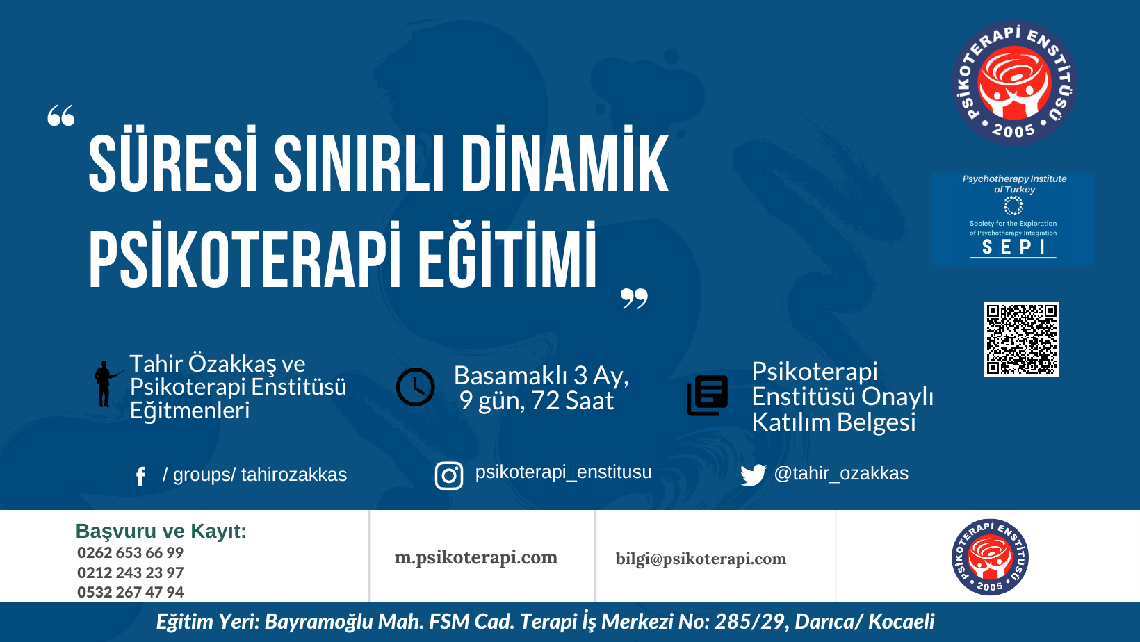 Darıca 3. Süresi Sınırlı Dinamik Psikoterapi Eğitimi
